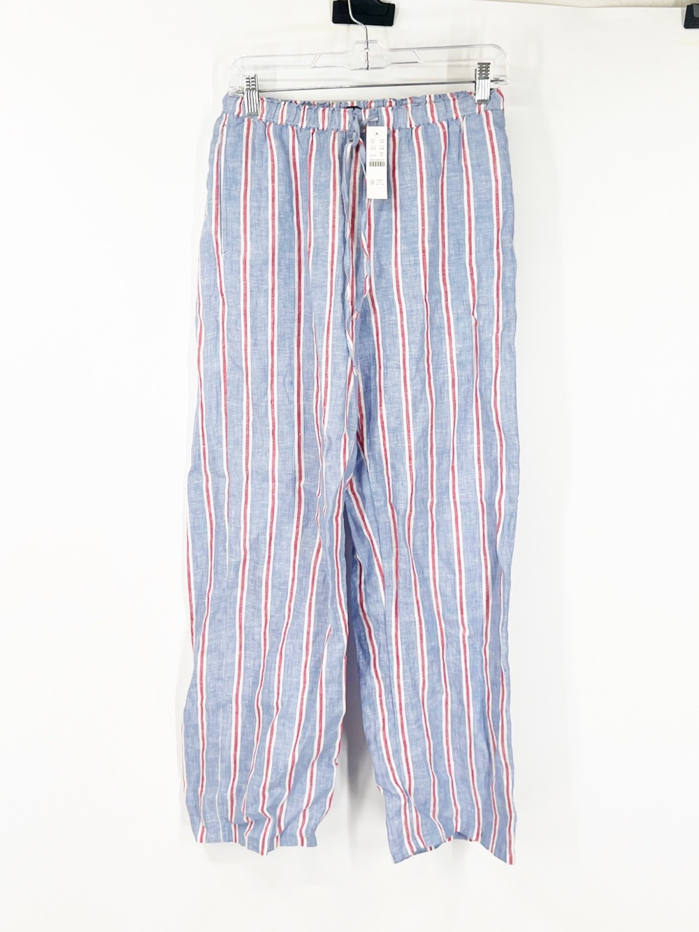 J. Crew Soleil Pants Striped 100% Linen NWT